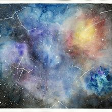  Mi Galaxia del curso >> Técnicas modernas de Acuarela. Ilustração tradicional, e Pintura projeto de Nayarit Colmenares - 07.11.2017