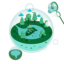 Mi Proyecto del curso: Ilustración corporativa: Viviendo en una burbuja. Un proyecto de Ilustración vectorial de Cécile join - 08.11.2017