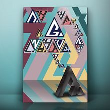 Tipografía triangular - Cartel. Graphic Design, T, and pograph project by Octavio Colina - 11.11.2015