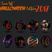 Halloween Icon Set 2017. Projekt z dziedziny Projektowanie postaci, Projektowanie graficzne, Trad, c i jna ilustracja użytkownika CLAU CLAU - 11.11.2017