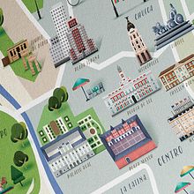 Mapa de Madrid, revista Traveler. Art Direction, Traditional illustration, and Vector Illustration project by David Comerón - 11.01.2017