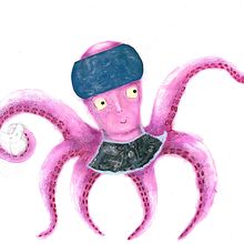 This octopus is the main character of the book that I am making a children's story. The technique is acrylic and collage.. Un proyecto de Animación de personajes, Diseño editorial e Ilustración tradicional de Tatiana Moneta - 13.11.2017