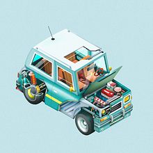 Ilustraciones para campaña de seguros de Bankia. . Traditional illustration project by Óscar Lloréns - 11.14.2017