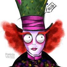 Ilustración Sombrerero Loco. Traditional illustration project by Patricia Vilches - 11.15.2017