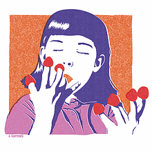 Ilustración Amélie Poulain. Direção de arte, Ilustração tradicional, e Retoque fotográfico projeto de Alberto Cuartones - 07.02.2017