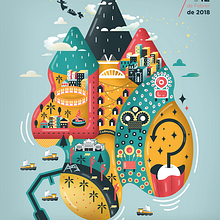 CARNIVAL POSTER. Graphic Design, and Traditional illustration project by Pistacho Studio - 11.20.2017