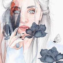 Mi Proyecto del curso: Retrato ilustrado en acuarela (numero 1 & 2). Un proyecto de Ilustración tradicional de Annika Sylte - 02.02.2018