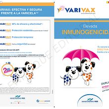 Artes finales Varivax folder, papel. Díptico con bolsillo y pegadura. Troquel, tintas planas & reserva en UVI. Tamaño: A4. Art Direction project by Pablo Minuti - 06.21.2016