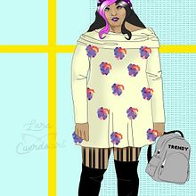 Ilustración CURVY de Moda OI17 "Pompón". Un proyecto de Diseño y Diseño gráfico de Lara Cuerdo Cabrera - 21.11.2017