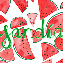 Sandía & Melón. Un progetto di Illustrazione tradizionale e Lettering di Isabel Emene - 10.07.2017