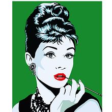 Audrey Hepburn (vector). Traditional illustration project by Fran Alberola Tejada - 11.26.2017