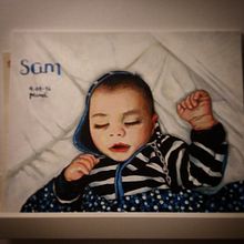 shhhhh .....Sam duerme....  ( acrílico). Un progetto di Pittura di Gema Albiol Otero - 30.11.2017