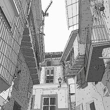 Ilustración Pueblo. Traditional illustration, and Digital Illustration project by Esteban Belvís - 01.09.2020