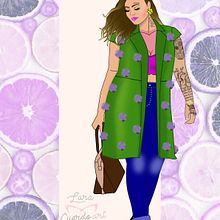 Ilustración CURVY de Moda OI17 "Chaleco Pompón"u. Un proyecto de Bellas Artes, Diseño y Diseño gráfico de Lara Cuerdo Cabrera - 30.11.2017