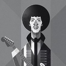Jimi Hendrix. Traditional illustration, and Vector Illustration project by Ricardo Polo López - 12.01.2017