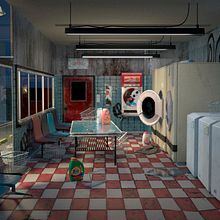 Lavandería Tekkonkinkreet. 3D project by Astrid Mayor - 12.01.2017