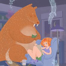 Ana the brave and mister Baxter.. Traditional illustration project by León Palomares Pérez - 10.01.2017