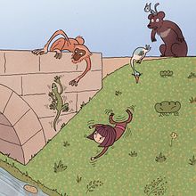 Lin and Lenny Go for a Walk. Traditional illustration project by León Palomares Pérez - 04.01.2015