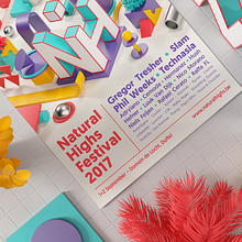 Natural Highs Festival. 3D, Br, ing, Identit, Graphic Design, and Traditional illustration project by Serafim Mendes - 08.01.2017