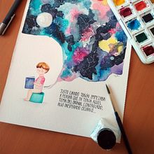 Toñín y el cosmos. Traditional illustration project by Marta Dorado - 12.03.2017