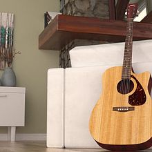 Guitarra en interior. Projekt z dziedziny 3D użytkownika Enrique Matías Gómez - 07.12.2017