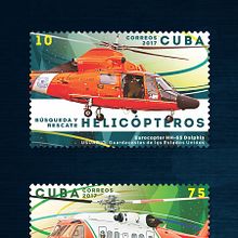 Helicópteros. Sello postal. Graphic Design, and Traditional illustration project by Roberto Roiz - 05.07.2017