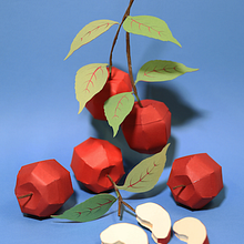 Paper fruits: Apple. Un progetto di 3D, Animazione, Illustrazione tradizionale, Paesaggismo e Papercraft di Diana Beltran Herrera - 07.12.2017