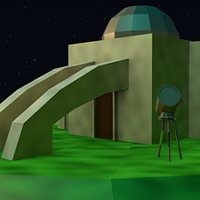 Observatorio Andacollo Collowara Low Poly  Ein Projekt aus dem Bereich 3D von Claudio Nuñez - 08.12.2017