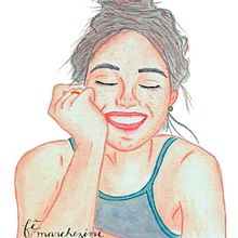 Mi Proyecto del curso: Retrato ilustrado en acuarela - "Chica Sonriente / Smiling Girl". Un proyecto de Ilustración tradicional de Fernanda Marchezini - 29.03.2018