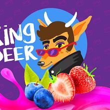 King Deer. Een project van  Br, ing en identiteit, Traditionele illustratie, Vectorillustratie y  Reclame van Mauricio Bladinieres - 26.05.2017