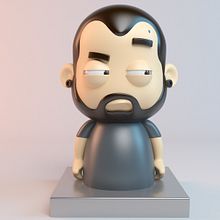 Este es Miniwauro hecho en 3d, Cinema 4d + Vray; la caricatura en 2d es autoría de mi amigo Mauricio Colorado.. Un proyecto de 3D, Dirección de arte y Diseño de personajes de Víctor Cerón Ramos - 14.06.2017