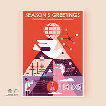 UNESCO Felicitación navidad 2018. Art Direction, Graphic Design, and Traditional illustration project by Del Hambre - 12.19.2017
