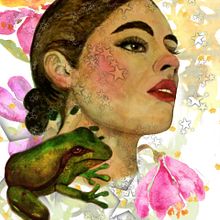Chica con rana. Mi Proyecto del curso: Retrato ilustrado en acuarela. Fine Arts, and Traditional illustration project by Chus Rufino - 02.03.2018