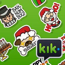 Happy Holidays set | Stickers for Kik Messenger. Un proyecto de Diseño de personajes, Diseño interactivo e Ilustración vectorial de Squid&Pig - 19.12.2017