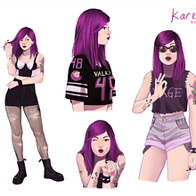 Character design - Karen. Character Animation, Character Design, and Traditional illustration project by Amanda Corona - 12.20.2017