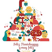 Feliz navidaggg. Un projet de Direction artistique, Design graphique, Illustration traditionnelle et Illustration vectorielle de Jaime Hayde - 20.12.2017