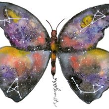 Mariposa sideral Ein Projekt aus dem Bereich Traditionelle Illustration von Alejandro Bottini - 23.12.2017
