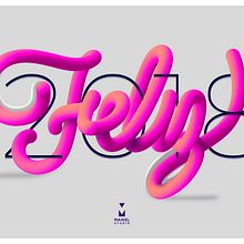 Feliz 2018. Design, Lettering, and Advertising project by Maikel Martínez Pupo - 01.03.2018
