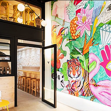 Pintura Mural para el Hall del restaurante Butcher BCN. Un progetto di Street Art, Belle arti e Illustrazione tradizionale di Javier Navarro Romero - 12.07.2017