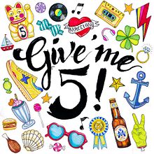 Imagen corporativa  del market Give me´5 ; carteles, lonas publicitarias, RRSS. Un progetto di Design, Illustrazione tradizionale e Pubblicità di Javier Navarro Romero - 10.03.2017