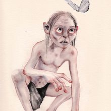 Ilustración Gollum Ein Projekt aus dem Bereich Bildende Künste, Collage und Traditionelle Illustration von Coral - 04.01.2018