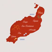 · Lanzarote /mapa ilustrado. Traditional illustration project by Lana Corujo - 01.06.2018