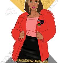 Ilustración curvy Tendencia OI18; El abrigo de pelo . Un proyecto de Bellas Artes, Diseño y Diseño gráfico de Lara Cuerdo Cabrera - 08.01.2018