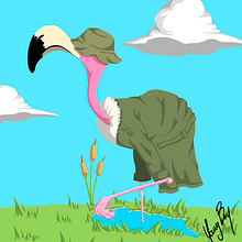 flamingo. Traditional illustration project by Sergi Rovira Braulio - 01.09.2018