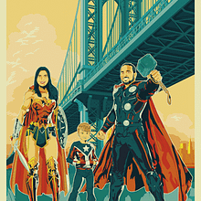 Familia de súper-héroes. Vector Illustration project by David Soria - 01.11.2018