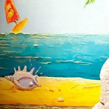 PLAYA - Pintura mural. Street Art, Fine Arts, Traditional illustration, and Painting project by Eugenia Spilnik - 12.12.2011