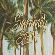 Summer soul. Design, Traditional illustration, Lettering, Painting, T, and pograph project by Jacqueline Murrieta - 01.17.2018