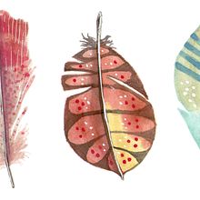Plumas multicolor Ein Projekt aus dem Bereich Traditionelle Illustration von Alejandro Bottini - 17.01.2018