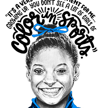 Simone Biles para The Lily. Fine Arts, Design, Editorial Design, Graphic Design, and Traditional illustration project by Cristina Jiménez - 01.25.2018