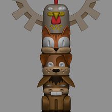Totem de Los músicos de Bremen. Un proyecto de 3D de Carlos Garcia Canals - 26.01.2018